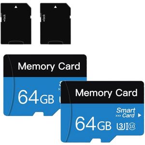 2 Pack Micro SD-kaart 64 GB UHS-I C10 geheugenkaart voor tablet/mobiele telefoon/camera/auto audio/gameconsole (64 GB* 2)