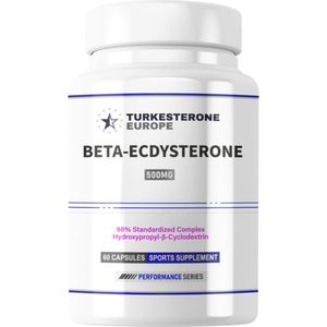 Beta-Ecdysterone 98% Complex met Hydroxypropyl-β-Cyclodextrine - 60 Capsules (500mg) - Turkesterone Europe®
