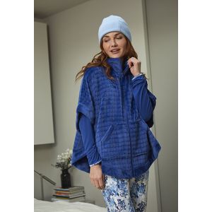 Barandi - Tulia - Dames Poncho - Kobaltblauw - 100% Polyester