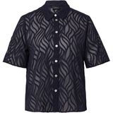 Blouse - Structuurpatroon - Croplengte - Korte Mouwen - Casual