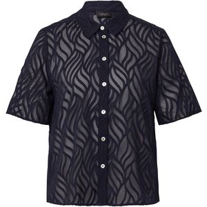 Blouse - Structuurpatroon - Croplengte - Korte Mouwen - Casual