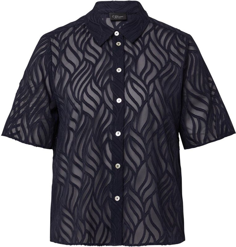 Blouse - Structuurpatroon - Croplengte - Korte Mouwen - Casual