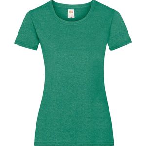 Fruit of the Loom Dames/vrouwen Lady-Fit Valueweight Short Sleeve T-Shirt (Pak van 5) (Retro Heide Groen)