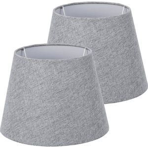 Navaris - Lampenkap - Grijs en Wit - Set van 2 - Voor E27 Fitting - 16,2 cm Hoog - 15,3/22 cm Breed