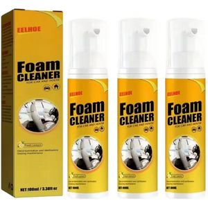 TLVX 3x Bekleding reiniger 150ml / Schuimreiniger / Vlekken reinigen / Interieur reiniger / Foam cleaner / 450ml / Auto schoonmaak / Citroen Geur / Auto interieur reiniger / Vlekken verwijderen bankstel / Autostoel schoonmaken Leer / Stof / Effectief