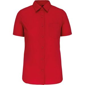 Blouse Dames XL Kariban Korte mouw Classic Red 65% Polyester, 35% Katoen