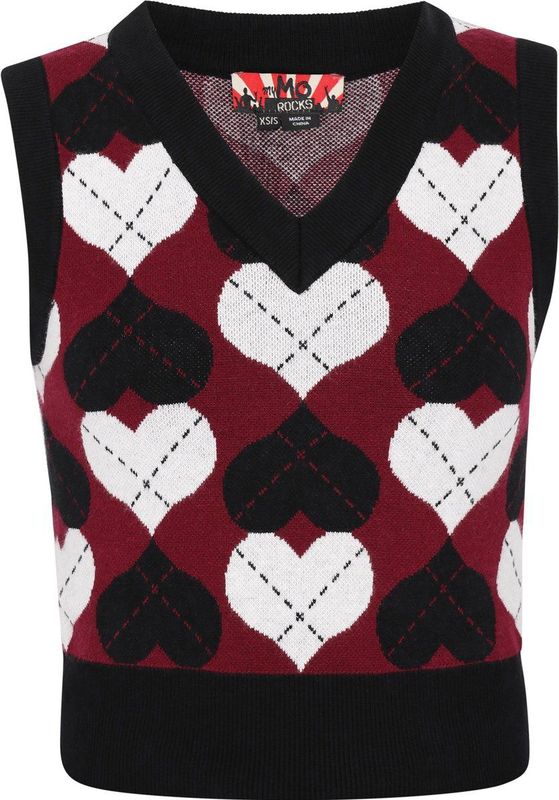 myMo - Slipover - Hartpatroon - Regular Fit - V-hals