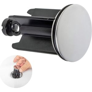 1 Universele wastafelafdekking Ø 40 mm - Afvoerplug verchroomd - Van messing - Met rubberen afdichting - In hoogte verstelbare plug - Roestvrije en waterdichte badafvoer - Badkamerplug - Bidet-afvoerplug - 40 mm - Geschikt voor wastafelsets