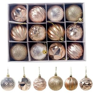 MaxSupplies® | Decoratie | Kerstballen | 12 stuks | Kunststof | Rose