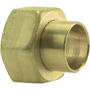 Sub messing soldeer 2-delige rechte koppeling 3/4binnen x 15