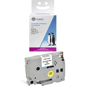 G&G Schriftband - Labeling - Zwart - Compatibel met Brother P-Touch