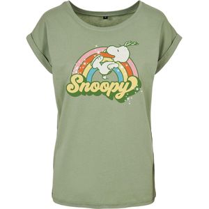 Peanuts Snoopy - Retro Rainbow Dames T-shirt - groen - XXL