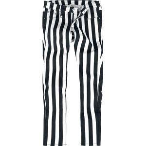 Banned Gestreepte Heren Stoffen broek - zwart/wit - S