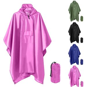 TTLUOKER®Poncho met Opbergtas - Regenponcho Waterdicht - Fietsponcho Sneldrogend - Winddicht - Unisex - Dames & Heren - One size - Unisex Roze
