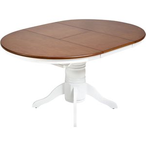 AKRON - Uitschuifbare eettafel - Donkerbruin - 106/150 cm - Essenhoutfineer