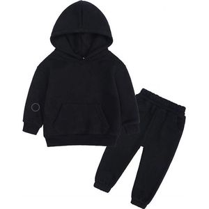 Huispak jongen en meisje - Sweater en broek gevoerd maat 80 - Joggingpak zwart kind - Hoodie en broek -Unisex kinderkleding -Hii  You