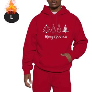 Nivard Kersttrui - Heren - Foute Kersttrui - Christmas Sweater - Kerst Sweater - Kerstboom - Christmas Jumper - Hoodie - Rood - L