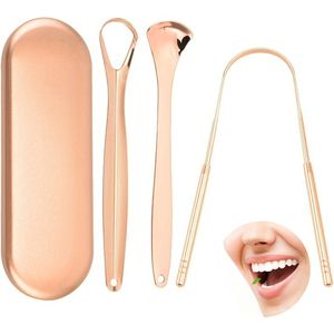 3 in 1 Set - Tongschraper - Tongreiniger - Tong Schraper - Tongue Scraper - voor Mondverzorging - Tongborstel en Tong Schraper - LOUZIR