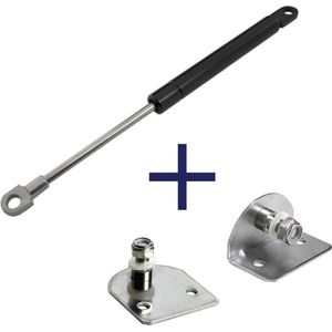 Gasveer Zwart - 244mm - 180N - Inclusief Bevestigingen - Gasdrukveer - 18KG