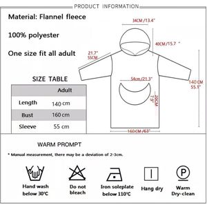 Alpaca Hoodie Draagbaar Deken Sweatshirt voor Vrouwen - Warme Flanellen Deken Bodydeken - One Size Fits All