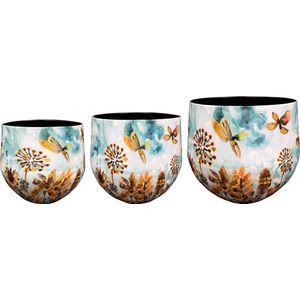 TS Collection - Bloempot Fresia - Set van 3 - Aluminium/Epoxy - Fresh