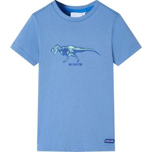 vidaXL - Kindershirt - 116 - middelblauw