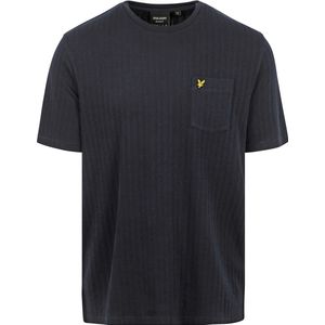 Lyle and Scott - Knitted T-shirt Navy - Heren - Maat M - Regular-fit