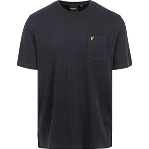 Lyle and Scott Knitted T-shirt Navy - Maat M - Heren - Print T-shirts