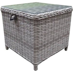 Toscane XL bijzettafel 50x50xH46 cm wit grijs