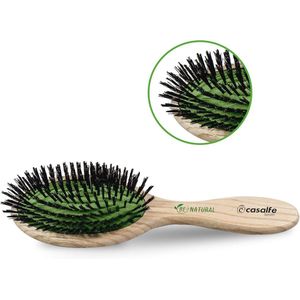 Ovale Haarborstel van Hout met Wildzwijnharen - Voor Glanzend Haar