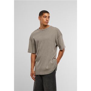 Urban Classics - Washed Rib Heren Tshirt - S - Grijs