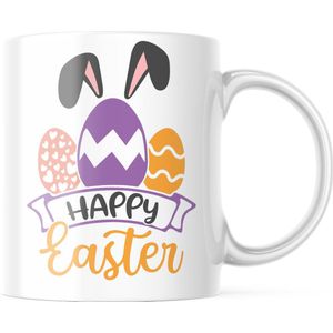 Paas Mok HappyEaster bunny ears | Paas cadeau | Pasen | Paasdecoratie | Pasen Decoratie | Grappige Cadeaus | Koffiemok | Koffiebeker | Theemok | Theebeker