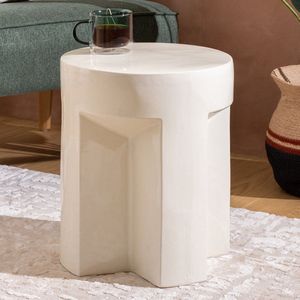 Totem Bijzettafel Ø 34 cm Anaëlle Ivoor