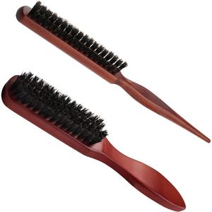 Crrynuo-Boar Bristle Brush-Staartkam-Haarborstels met Wildzwijnhaar- Gladde Bunborstel-Zachte Natuurlijke Haren-Voor Haar- en Baardstyling