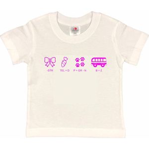 Shirt Aankondiging zwangerschap Rebus Ik word grote zus | korte mouw | wit/fluor pink | maat 98/104 zwangerschap aankondiging bekendmaking Baby big sis sister Grote Zus
