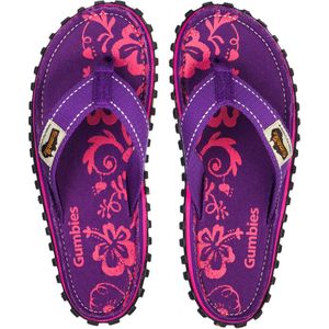 Gumbies - Teenslippers Dames - ISLANDER CANVAS - Paars  - HIBISCUS - Maat 43