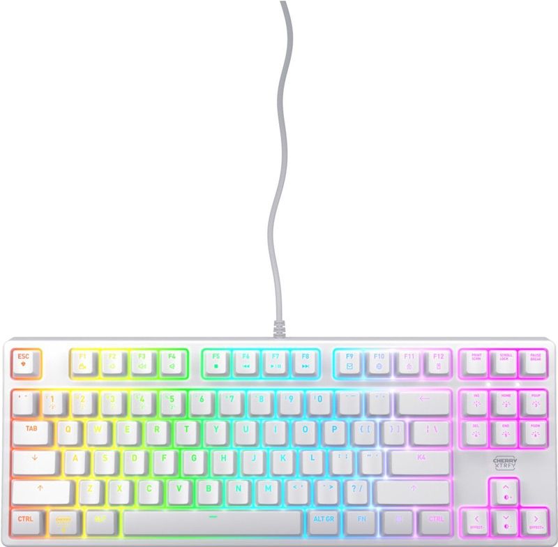 CHERRY K4V2 TKL toetsenbord Gamen USB QWERTY Amerikaans Engels Wit