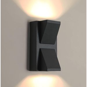 Goeco wandlamp - 14cm - Klein - LED - 6W - buitenlicht - IP65 - 3000K - Warm Wit Licht - aluminium
