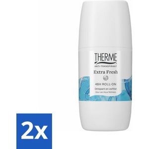 2 x Therme - Extra Fresh 48H Roll-on - Anti-transpirant - Beschermend - 60ml - Anti-transpirant - Deodorant - 48 Uur Bescherming - Roll-on - Frisse Geur