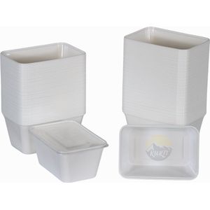 KURTT 100 stuks, 1000ml Meal prep bakjes, Maaltijdbakjes, 1-voudig, magnetronbakjes, vershoudbakje, herbruikbaar plastic bakje - magnetronbestendig, vaatwasmachinebestendig en herbruikbaar, klik dekselsluiting, BPA-vrij