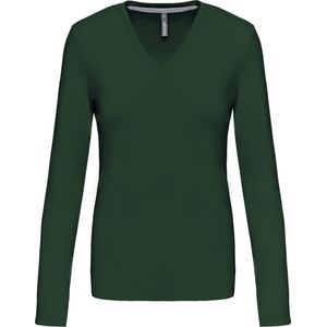 Kariban - K382 - T-shirt - Forest Green - V-hals - Lange Mouwen