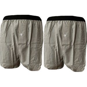 Embrator 2-stuks mannen Boxershorts geweven katoen off wit/zwart XXL