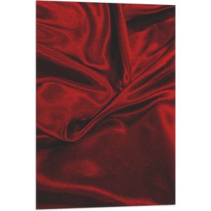 Vlag - Foto van Rode Satijnen Stof - 60x90 cm Foto op Polyester Vlag
