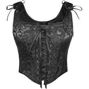 Dames Renaissance Corset Top met Bloemenprint - Vintage Corsage Vest