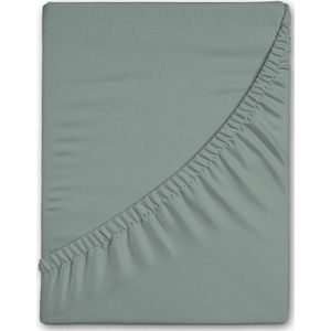 Good Morning - Flanellen Hoeslaken - Uni Sage Groen - 180x200 cm - 2 Persoons - 100% Katoen