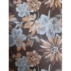 Vintage behang met bruine en grijze bloemen