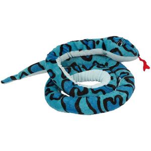 Pia Soft Toys Knuffeldier Boomslang - zachte pluche stof - blauw - kwaliteit knuffels - 250 cm