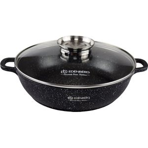 Lage Braadpan 5,5L Marmeren Aromaknop 32cm Wokpan