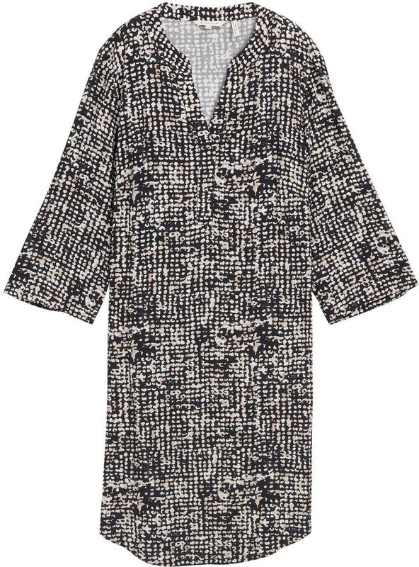 TOM TAILOR - Jurk - Crème/Navy - Cocktailjurk