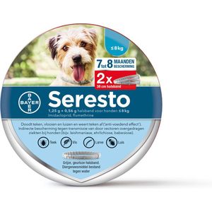 Seresto Anti Teken en Vlooien Halsband Hond - 2-Pack - tot 8 kg - 38 cm